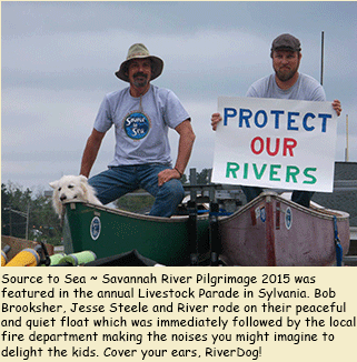 Bob Brooksher and Jesse Steele and River in the Livestock Parade in Sylvania, Georgia